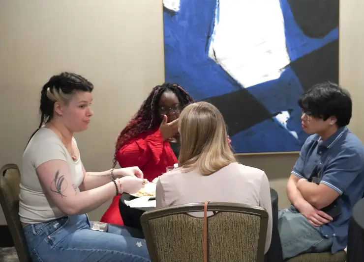 Group discussion during a leadership workshop